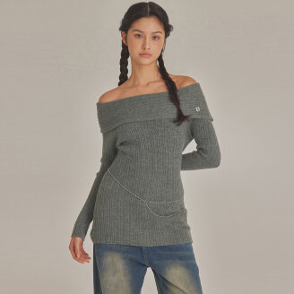 OFF SHOULDER KNIT MINI DRESS_T423DS501