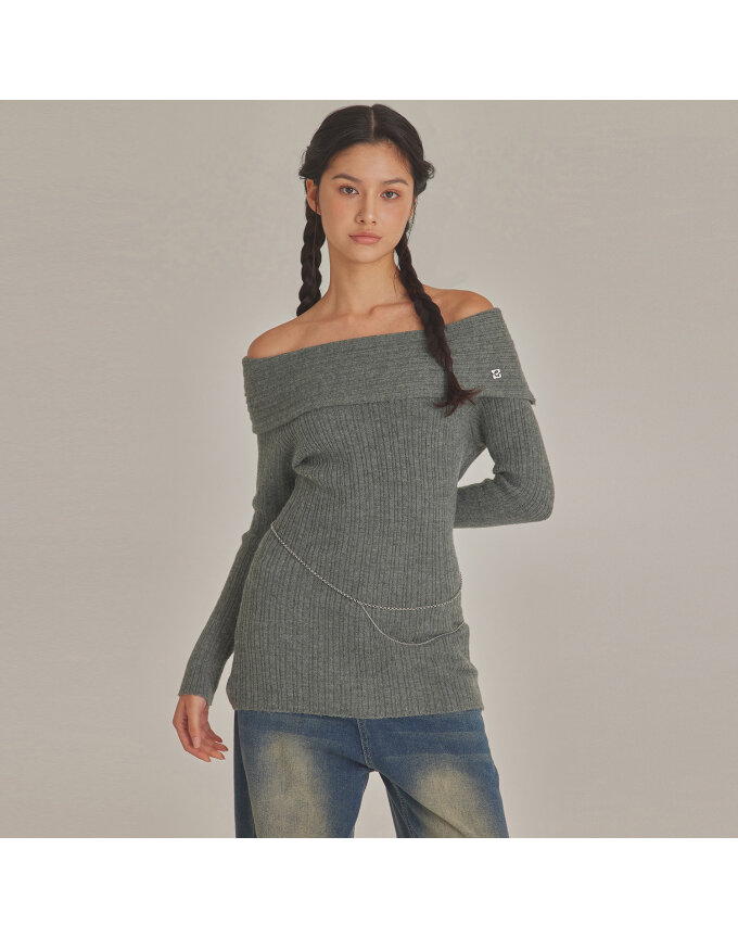 OFF SHOULDER KNIT MINI DRESS_T423DS501