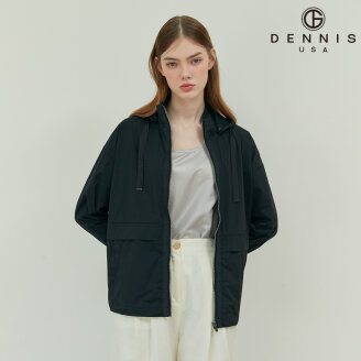 [DENNIS] 26SS신상 여성 드레이프 윈드 점퍼 블랙_HD4SLJP963