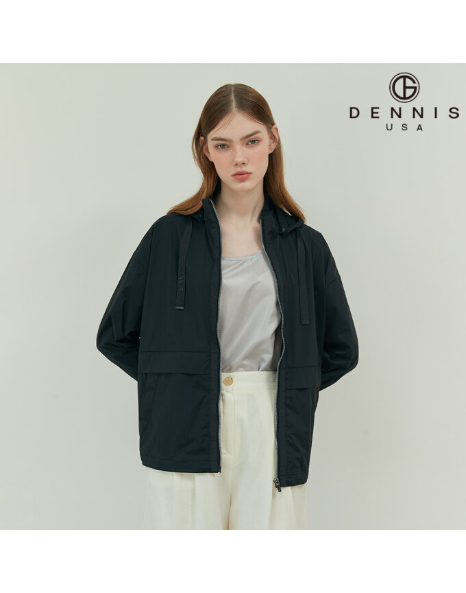 [DENNIS] 26SS신상 여성 드레이프 윈드 점퍼 블랙_HD4SLJP963