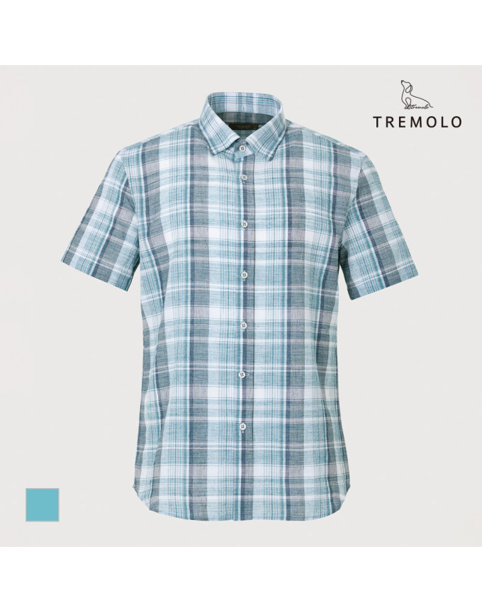 [TREMOLO] 체크패턴 반소매 남방_TRNNS3M3521