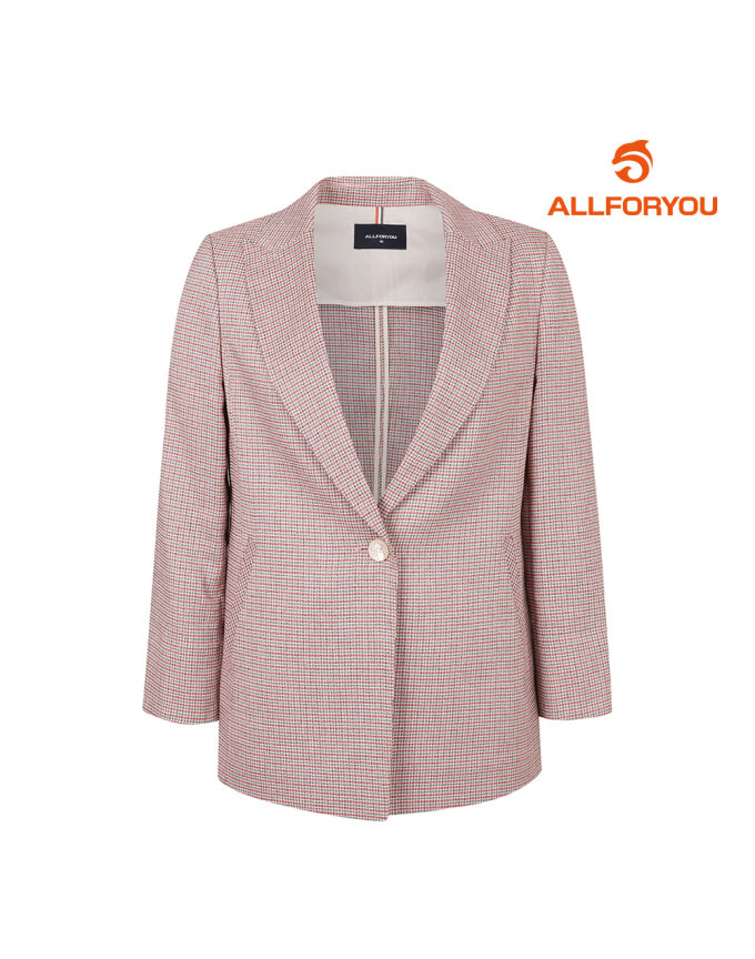 [올포유] 여름 여성 잔체크 테일러드 원버튼 자켓 ALKKL3231-500