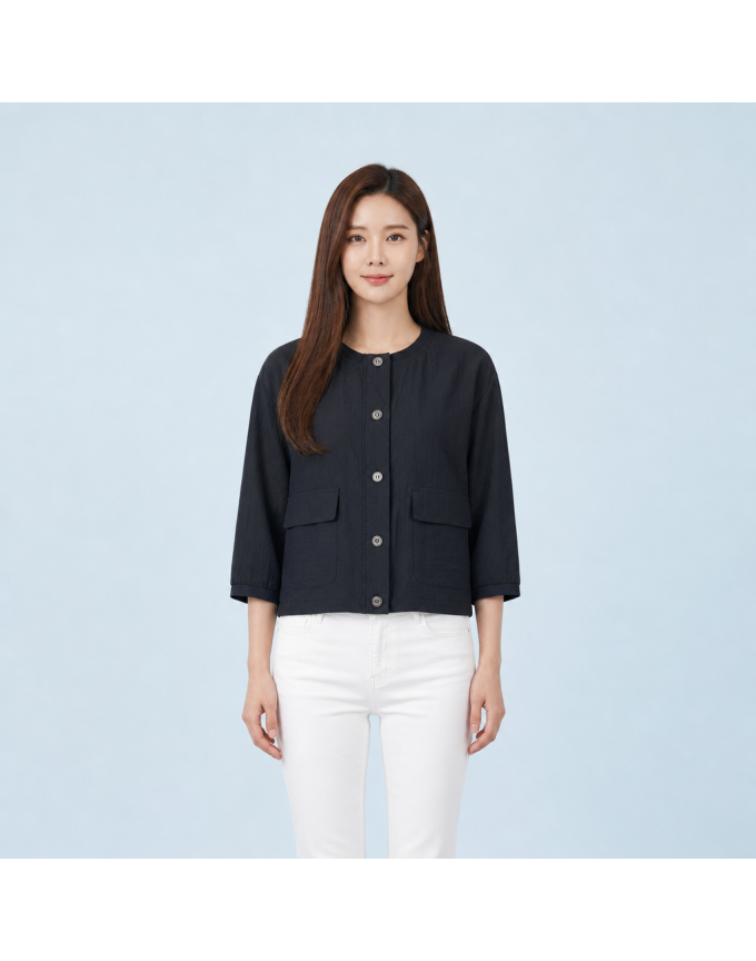 [올포유] 여성 포켓 포인트 라운드넥 자켓 ALKKN4231-819