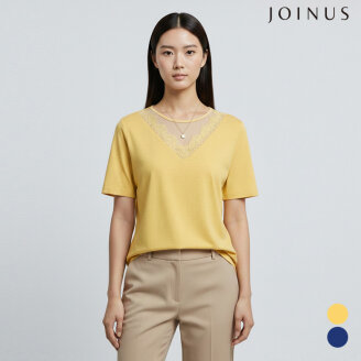 시스루 배색 반팔 티셔츠_JAAU5-CKS240