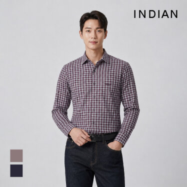 [INDIAN] 잔체크 셔츠_MIENL3F8111