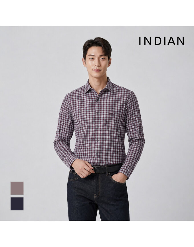 [INDIAN] 잔체크 셔츠_MIENL3F8111