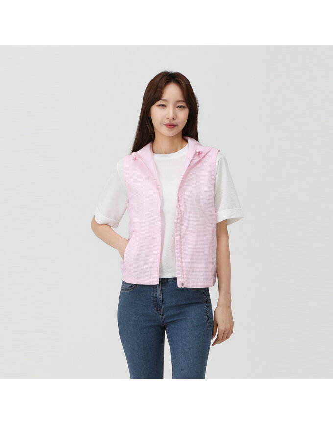 프린트 후드 베스트_1K41435