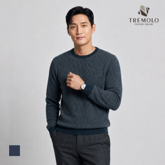 [TREMOLO] 투톤 라운드 니트_TRNBR3F8561
