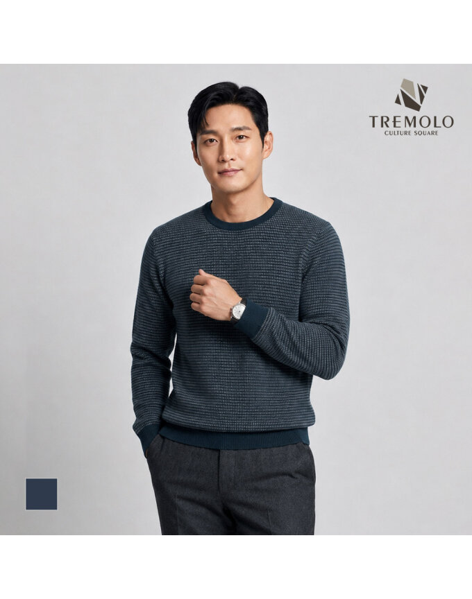 [TREMOLO] 투톤 라운드 니트_TRNBR3F8561