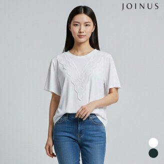 레이스 포인트 반팔 티셔츠_JABU6-WKS430