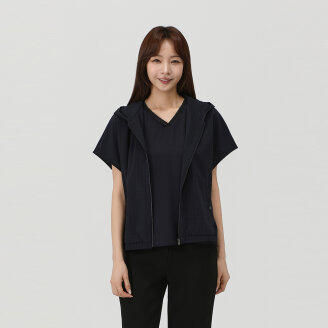 후디드 드랍숄더 베스트_QK41492