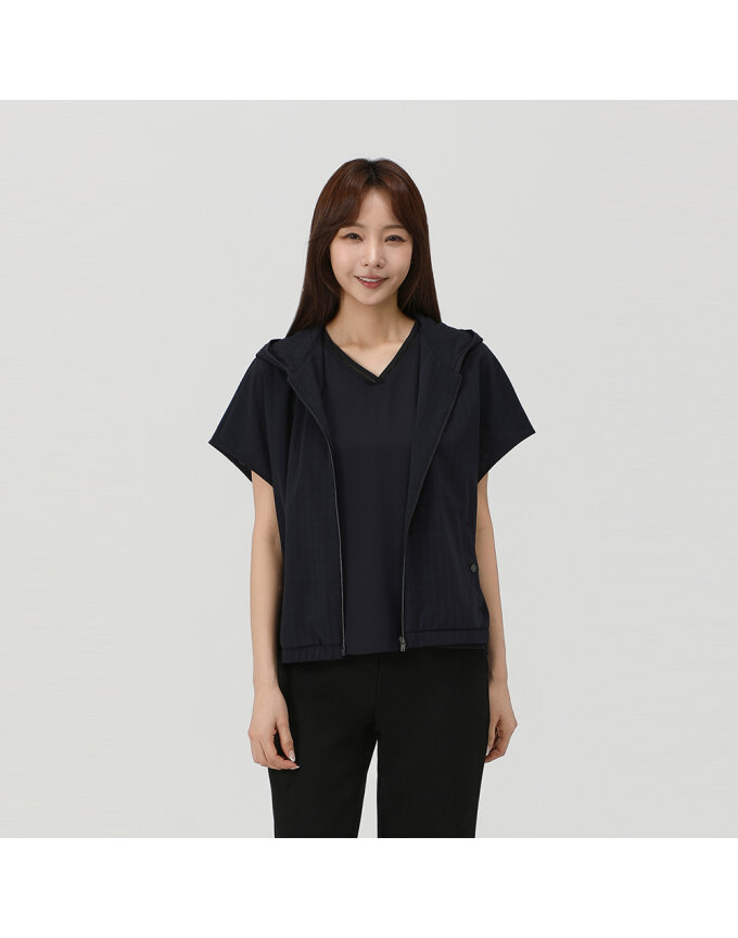 후디드 드랍숄더 베스트_QK41492