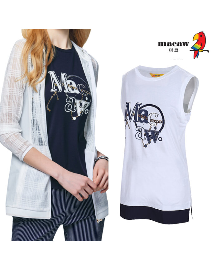 (여성)라운드넥 프린트 티셔츠 MMW2TN81