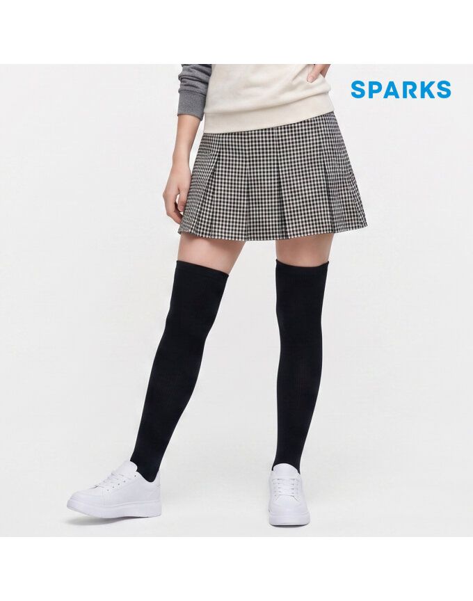 [스팍스]여성 뒷밴딩 체크 플리츠 A라인 스커트 큐롯 SN3LCR001