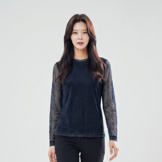 전판 프린트 라운드 티셔츠_1J65401