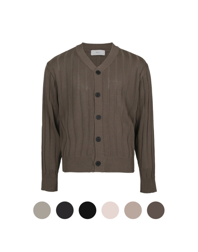 남성 브이넥 골지 버튼 루즈핏 가디건 5N-CA-VNECK