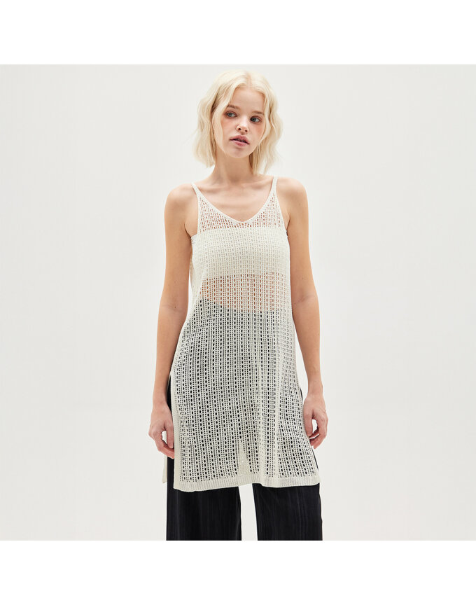 CROCHE LAYERED KNIT DRESS_T513DS509