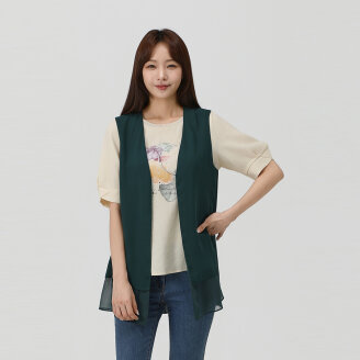 쉬폰 배색 훌 베스트_1J41481