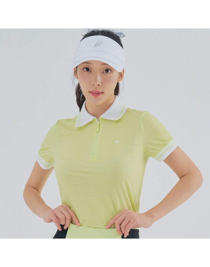 여성 시어서커 카라 반팔 티셔츠 RWTPM6118-818