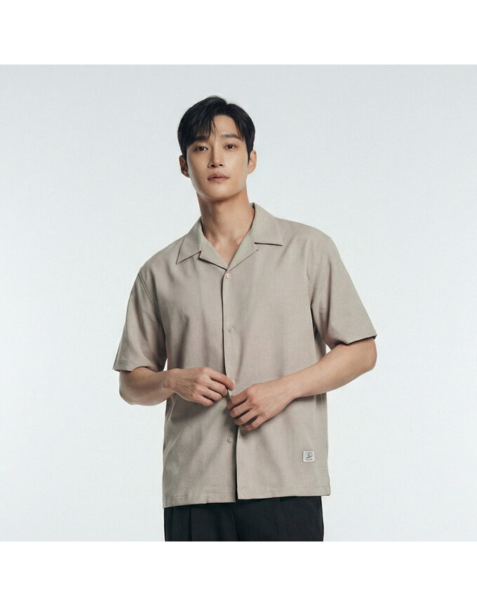 오픈카라 세미루즈핏 셔츠_QK31593