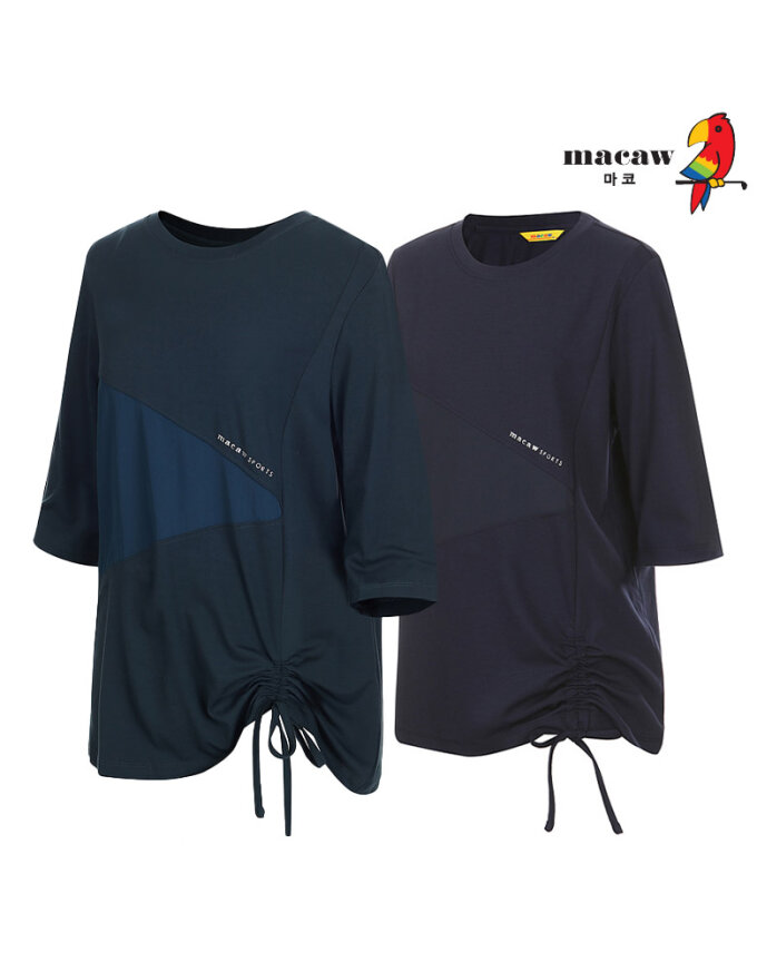 (여성)블럭 배색 옆셔링 티셔츠 MMW2TR04