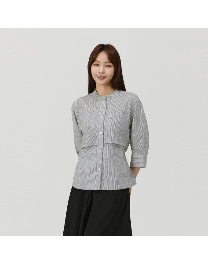 린넨혼방 스트라이프 자켓_1K41204