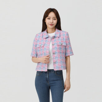프리미엄 트위드 프린트 자켓_MK41201