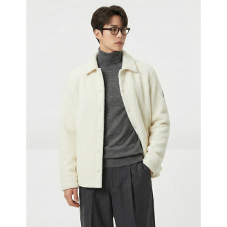 콜핑 2164JK767M 리사이클 뽀글이 본딩 남자 겨울 스냅 카라 플리스 자켓 점퍼