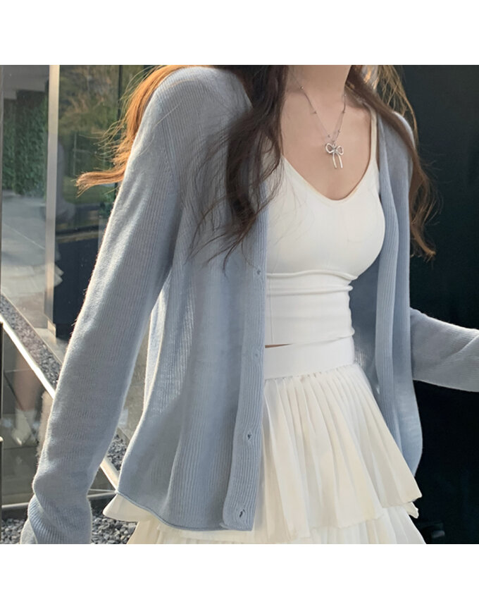 [예쎄] 데일리 V넥 여름 긴팔 니트가디건(S5MCD015A)