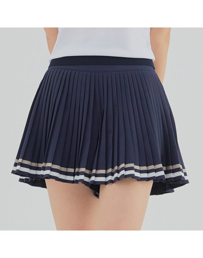 여성 배색 테잎 포인트 플리츠 큐롯 팬츠 RWPCL6523-925