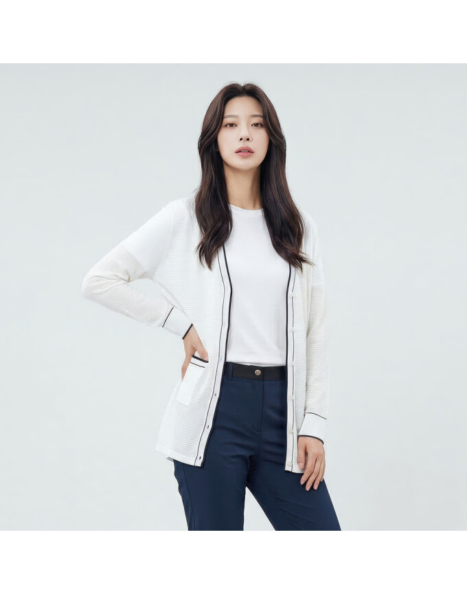토크조직 중기장 가디건_1J43702