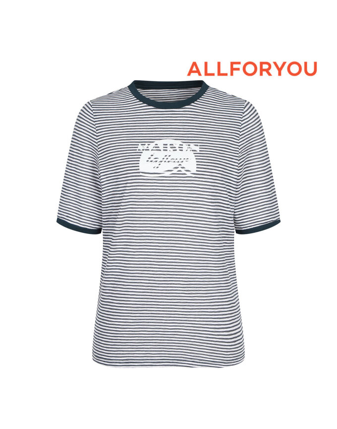 [올포유] 여성 스트라이프 프린트 라운드 반팔 티셔츠 ALTRN5146-819