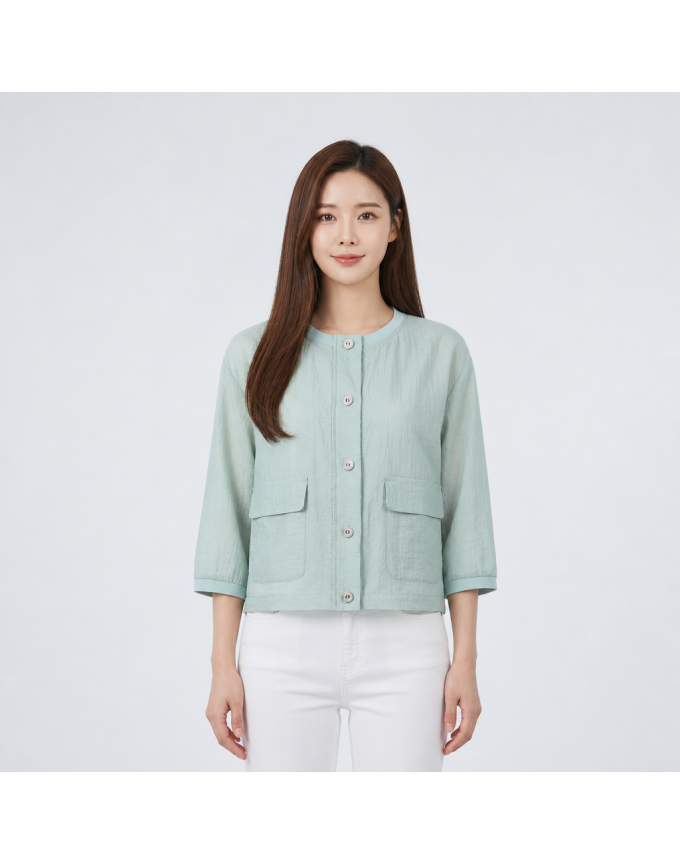 [올포유] 여성 포켓 포인트 라운드넥 자켓 ALKKN4231-830