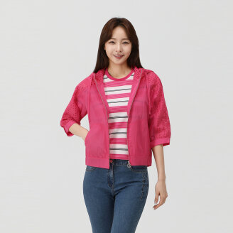체크배색 점퍼_QK41301