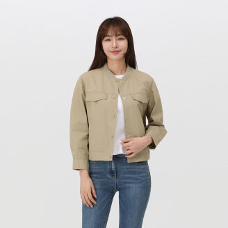 린넨 루즈핏 니트카라 자켓_QK21203