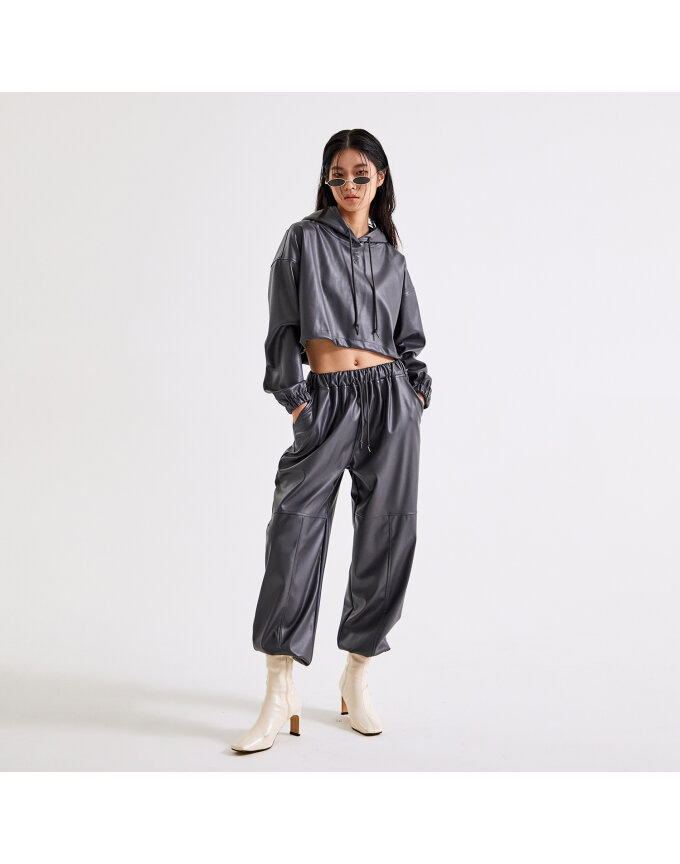 FLEX LEATHER JOGGER PANTS_T226BT700