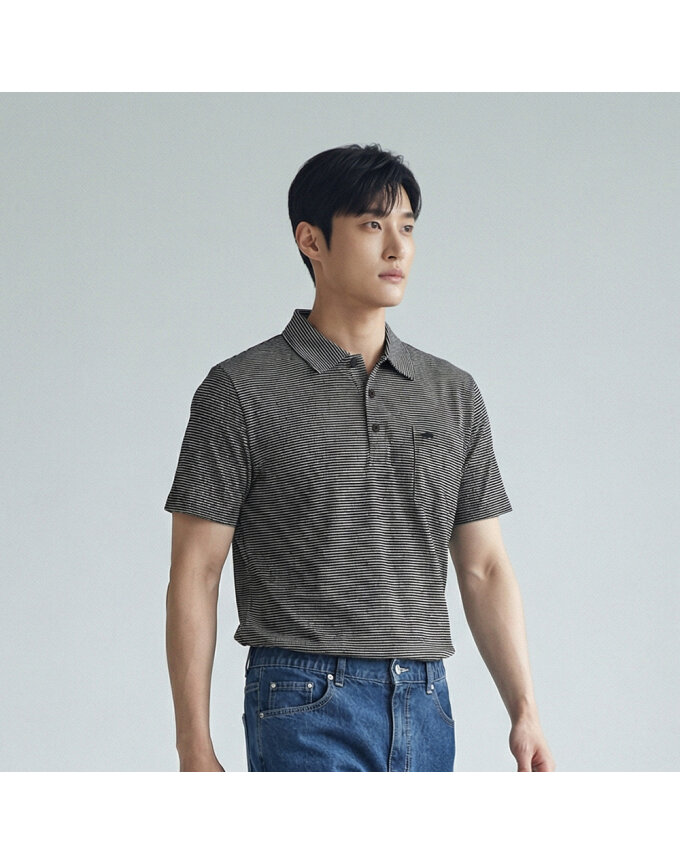 코튼 잔스트라이프 티셔츠_1K35182
