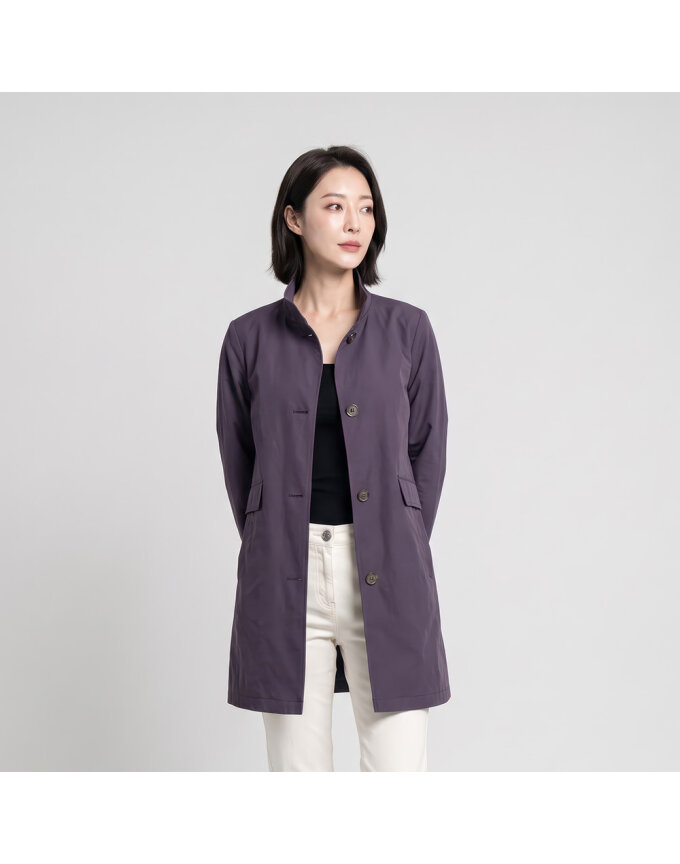밴드넥 싱글 코트_1K61101