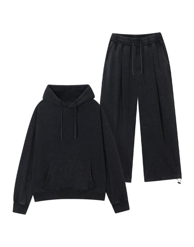 ODDOZ 남녀공용 피그먼트 오버핏 후디 팬츠 셋업 Model No_OD151