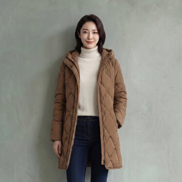 변형퀼팅 이중여밈 구스다운 점퍼_1K82036