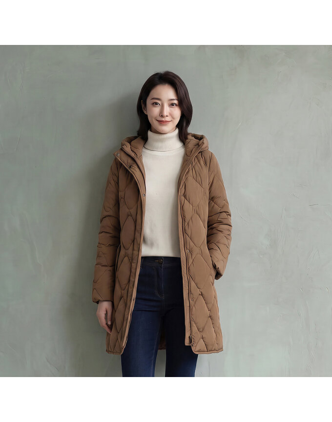 변형퀼팅 이중여밈 구스다운 점퍼_1K82036