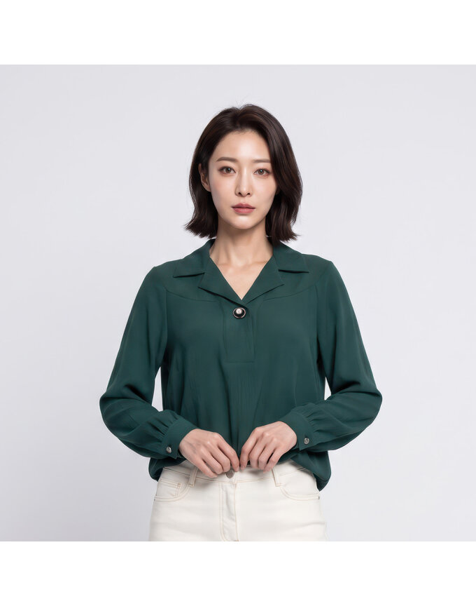 오픈카라 셔링 블라우스_1K62510