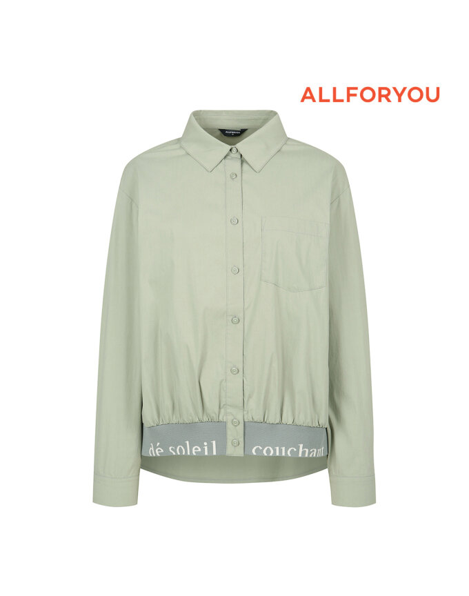 [올포유] 여성 밑단 시보리 포인트 카라 블라우스  ALBLN7331-818
