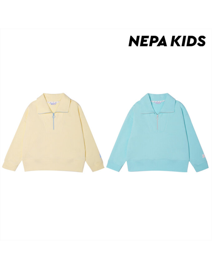 (키즈)하프넥 집업티셔츠_KH85403