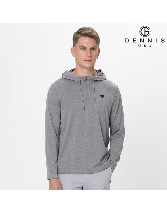 [DENNIS] 남성 데일리 반집업 폴리 싱글 후드티_NAQFMTS008