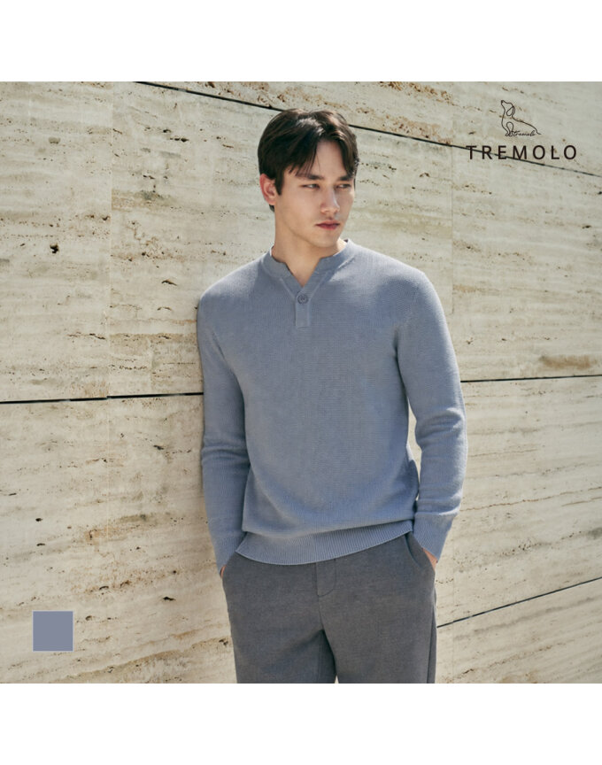 [TREMOLO] 남성 트임넥 티셔츠_TRNBR4Z8451