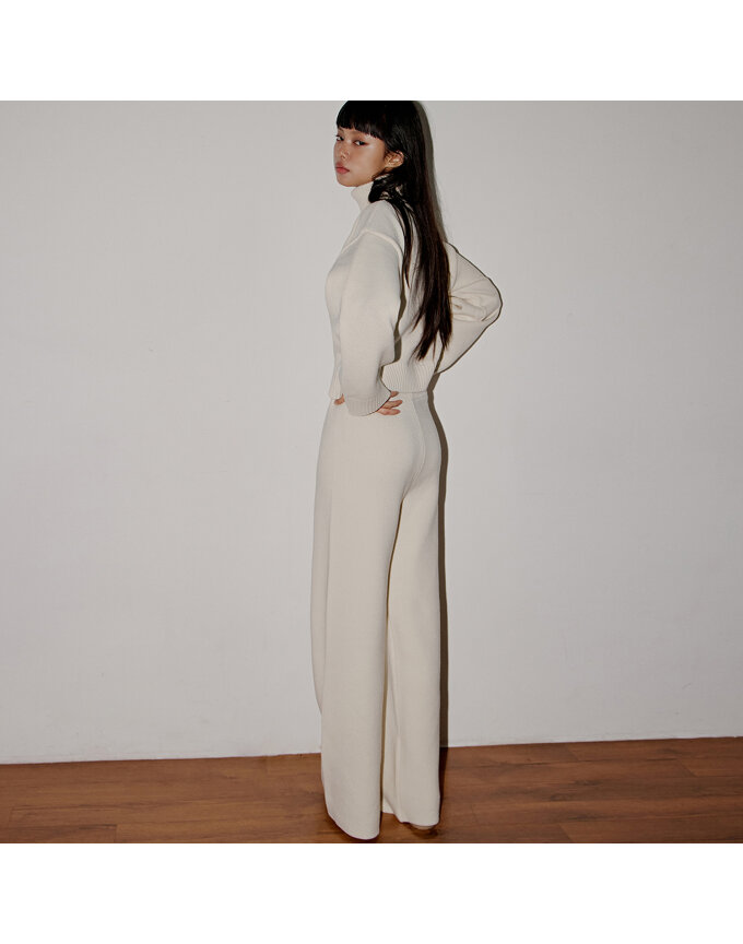 BANDING WIDE KNIT PANTS_T326BT700