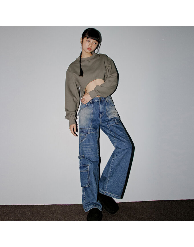 MULTI POCKET WIDE CARGO JEANS_T326DE401