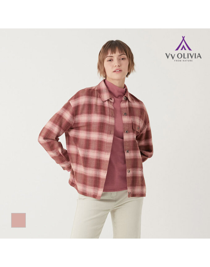 [비비올리비아] 자수 포인트 체크 블라우스_VVBNL3F8171