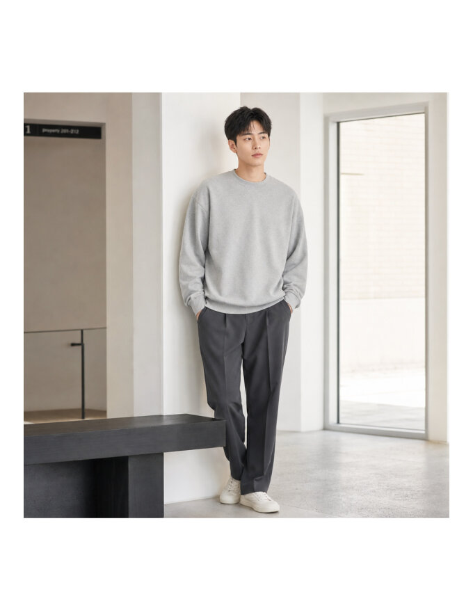 남녀공용 울트라헤비 고밀도 루즈핏 맨투맨 CDM-TSA-UHROUND